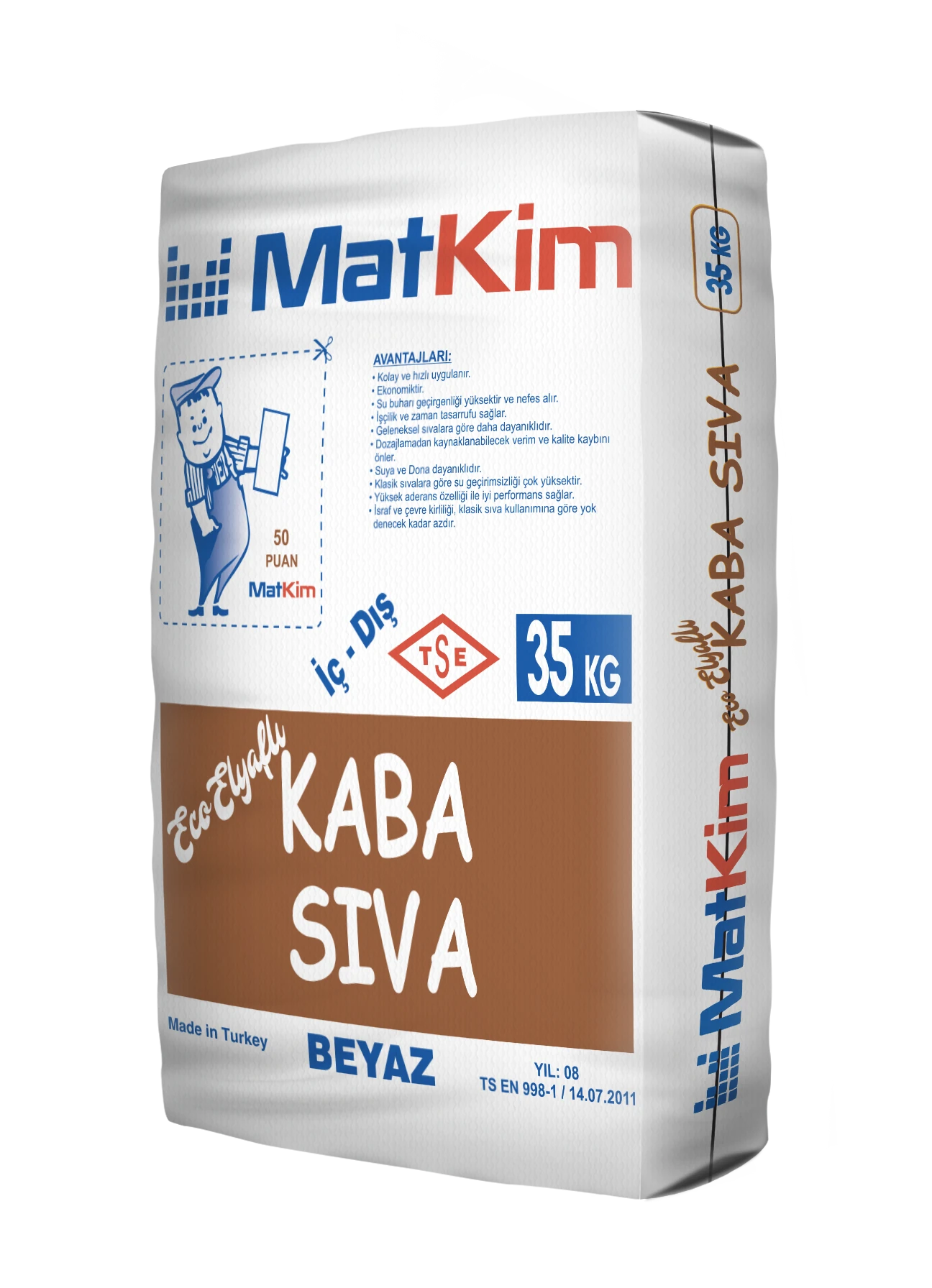 Elyaflı Kaba Sıva Beyaz